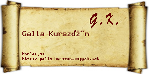 Galla Kurszán névjegykártya